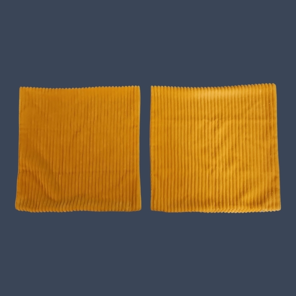 3/$30 Set of Two Yellow Corduroy Throw Pillow Covers NWOT